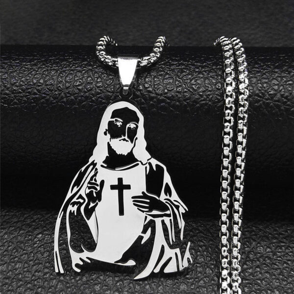 Komi 2023 New Stainless Steel Cross Pendant Necklace Men's and Women's Gold Chain Beads Pendant Titanium Steel Jewelry