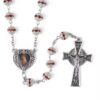 Rosary Hollow Alloy Crystal Diamond Beads Jesus Medal Alloy Cross Necklace Vintage Catholic Religious Jesus Jewelry RN-228