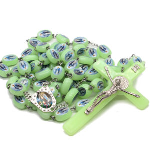 1.59* 2.4cm Large Luminous Plastic Beads Necklace Hanging Wall Decoration Cross Wall Rosary