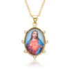 KOMI Religious Gold Amulet Pendant Necklaces Jesus Virgin Mary Portrait Miraculous Medal Necklace Pendants for Women Jewelry