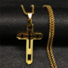 Komi 2023 New Stainless Steel Religious Hollow Cross Men's Necklace Gold Silver Black Men's Necklace Jewelry Wholesale