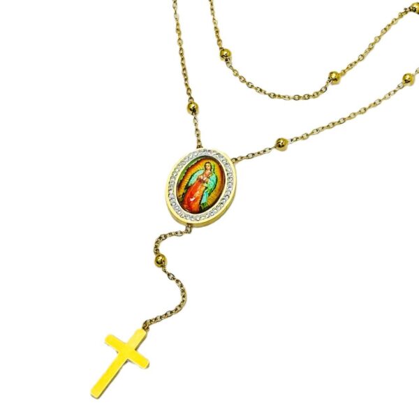 0e4fb551cff9a03eb4274ec5f335e32c_Hbdd7cb9b447f4c9685dd8e54b13d2cb9L_avif=close&webp=close KOMI Crucifix Stainless Steel Jewelry Oval Madonna Figure Earrings Necklace Premium Set