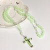 0f1a53eb2ea0df145425d50387570663_H47c807bf65204ed2949b0bbcf7bd3d7f7_avif=close&webp=close KOMI Cross Necklace Statement 8mm Luminous Plastic Beads Rosary Necklace Prayer Church Religion Baptism Jewelry Gifts for Unisex