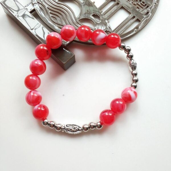 Komi 2023 New 10MM Red Rosary Cross Pendant Necklaces Religious High Grade Jewelry Sets Wholesale