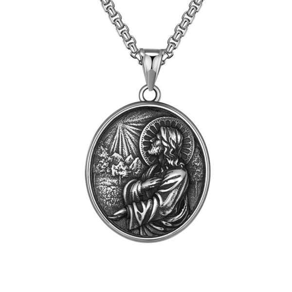 12e7cae0590ca3ebbafdca0858431f6b_H0518faaa2792495183600d6696f43704q_avif=close&webp=close KOMI Wholesale Titanium Steel Our Lady of Jesus Pendant Necklace Men's Stainless Steel Necklace Gothic Pendants Necklaces