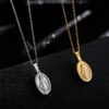 2024 Popular Cross Religious Accessories Necklace Virgin Mary Pendant Stainless Steel Necklace Gold Silver Jewelry