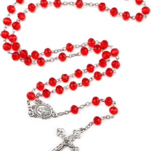 KOMI New Crystal Bead Necklace Magic Medal Cross Jesus Religious Necklace