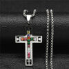 KOMI 2024 New Light Luxury Niche Design High Sense Stainless Steel Cross Religious Necklace Diamond Pendant