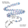 2024 Komi Religious Jewelry Catholic 8mm Colorful Plastic Pearl Crucifix Cross Pendant Rosary Necklace