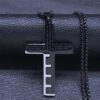 Komi Men's Cross Necklace Stainless Steel Gold Silver Black Bible Prayer Necklace
