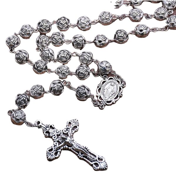1765625baa20d71b6278b5e0270f1f77_Hb2c881ccef60435e88d821988d9a05c7t_avif=close&webp=close Wholesale Religious Roses Carved Alloy Beads Cross Crucifix Pendant Rosary Necklace