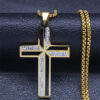 Komi Hot Selling Cross Pendant Stainless Steel Religious Gold Jewelry