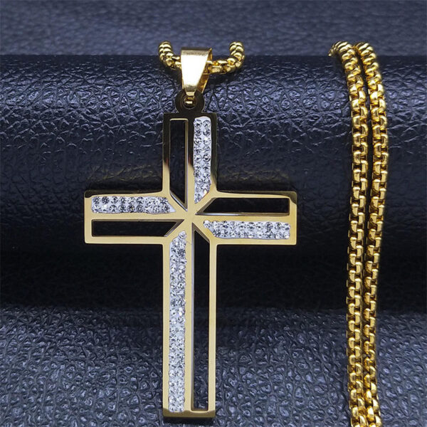 Komi Hot Selling Cross Pendant Stainless Steel Religious Gold Jewelry