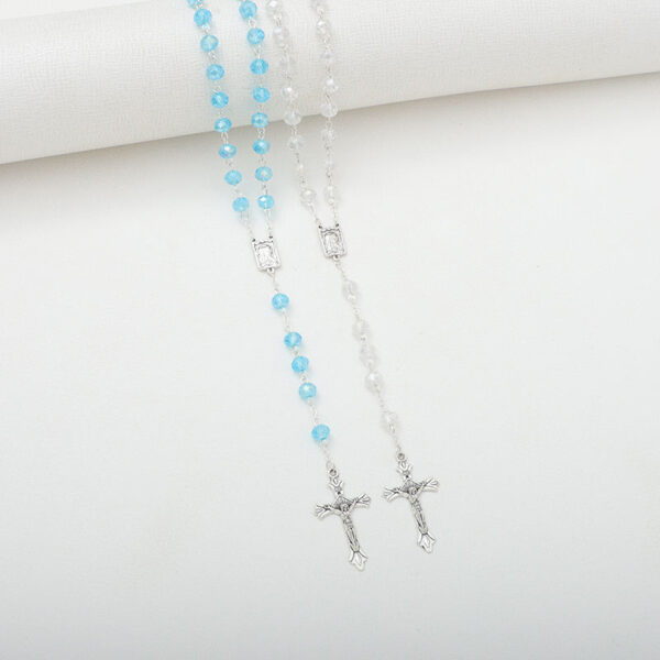 19a86382cb5145d4156f3aa206062609_Ha9fb65a0815e44d3bfca21a931208504G_avif=close&webp=close Hot Sell Rosary 8*6mm Glass Cut Face Crystal Jesus Cross Christ Maria Stock Rosary Necklace