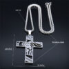 Catholic Christian Stainless Steel Hollow Cross Ornament Pendant Necklace