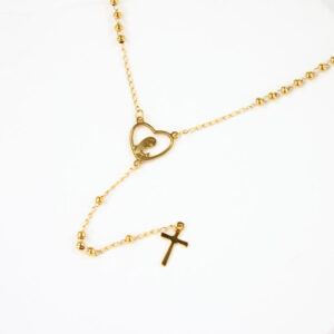 Komi Stainless Steel Vintage Priest Church Pendant for Men and Women Niche Trend Cross Rosary Madonna Necklace