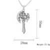 KOMI Retro Fashion Axe Necklace for Men Trendy Personality Hip Hop Sword Cross Pendant Necklaces Stainless Steel Sweater Chain
