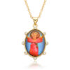 KOMI Religious Gold Amulet Pendant Necklaces Jesus Virgin Mary Portrait Miraculous Medal Necklace Pendants for Women Jewelry