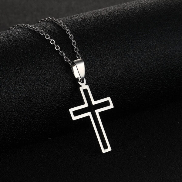 1c194830050e4c4be66c7a8de05f1517_H595fc2ff795744bda584f9473e320bc6M_avif=close&webp=close Stainless Steel Cross Pendant Necklace Men and Women Versatile Titanium Pendant Sweater Chain Guard Chain Accessories