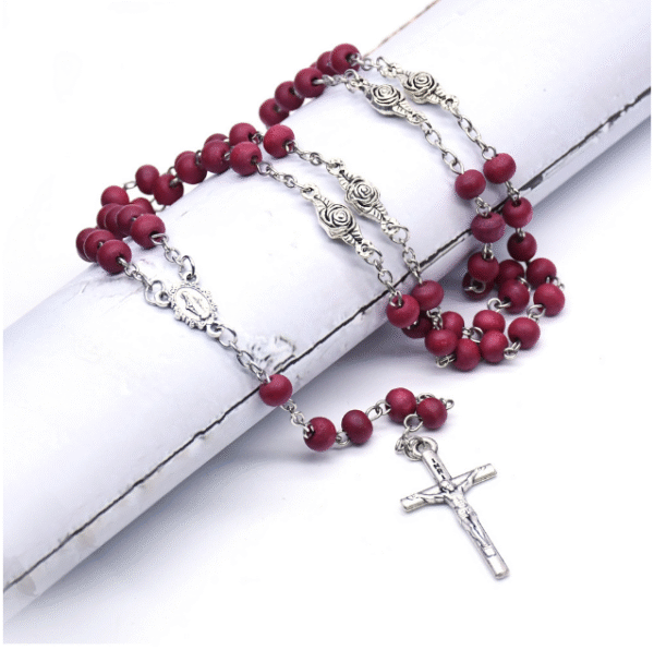 1c5eab1737003f70c00332041365acac_H24c8ddf0a62942aebf1fddac69e53c83J_avif=close&webp=close 2024 Komi Catholic Fragrance Wine Red Rose Shaped Beads Necklace Virgin Mary Christ Cross Pendant Rosary Necklace