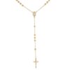 Komi Newest Sweater Choker Jewelry Long Tassel Alloy Beads Cross Pendant Necklaces Gold Plated Rosary Necklace