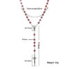 2024 New Religious Jesus Natural Multicolor Stone High Grade Cross Rosary Necklace Religious Jewelry Wholesale Wholesale