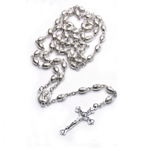 Wholesale Catholic Cross Beads Rosary with Metal Virgin Mary Centerpiece Crucifix Cross Rosary Necklace