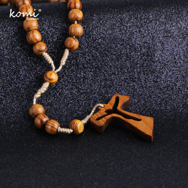 1eda5be35c7c3564971e7946a5b746d4_H404f2e7195f146b5a139404bbecb2843y_avif=close&webp=close 2024 New Wooden Beads Hollow Cross Pendant Necklace for Women Men Catholic Christ Religious Jesus Rosary Jewelry Gift