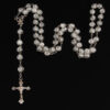 KOMI 8mm Plastic Crack Bead Necklace Rosary Cross Necklace Religious Bead Necklace