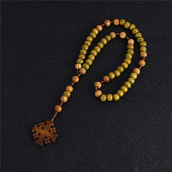 212e35ef1b68392ae9fbaf63037aa775_H7f3e1456d50f40189eb53898c2bb443dM_avif=close&webp=close KOMi Vintage Wooden Rosary Beaded Jesus Wooden Cross Pendant with Jerusalem Necklace for Women Men Fashion Religious Jewelry