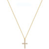 KOMI 18K Gold Plated Tiny Cross Necklace for Women Stainless Steel Chain Dainty Cubic Zirconia Cross Pendant Necklace for Girls