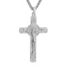 Komi Hot Sale Big Gold Crucifix Cross Pendant Necklace Long Chain Jesus Cross Gold Necklaces Pendants Religious Christian Gifts