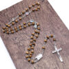 Wholesale Handmade Wooden Gifts Catholic Religious Rosary Jesus Cross Prayer Necklace