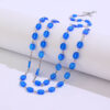 2023 Komi Wholesales Religious Rosary Blue Plastic Beads Prayer Women Jesus Cross Pendant Jewelry Rosary Necklace