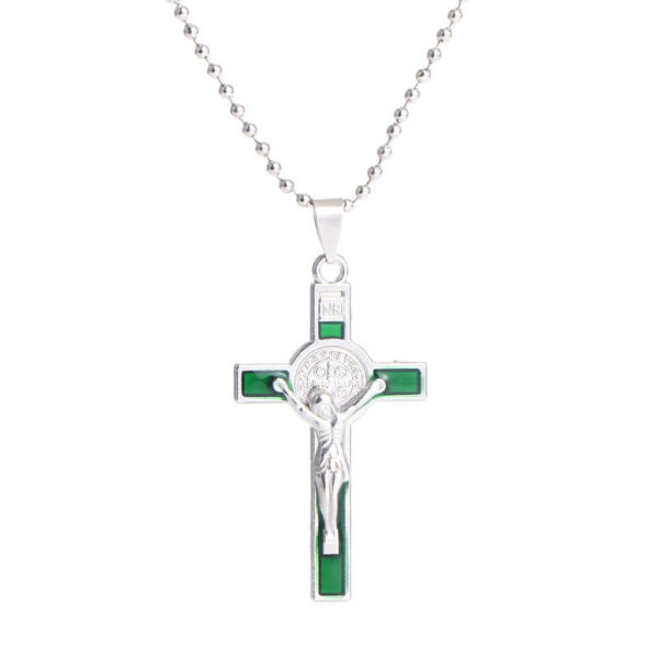 Classic Cross Necklace Dripping Oil Cross Crucifix Religious Pendant Men and Women Couple Colorful Necklace