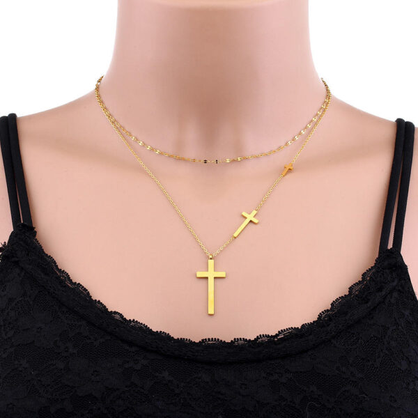 241159d6b21e344d46c5cb8f079e936e_H200ef7ce4f0a4bb48754ce73c5c5ddbcf_avif=close&webp=close KOMI 18K Gold Plated Stainless Steel Layered Cross Pendants Necklace Choker Necklaces for Women Birthday Gifts