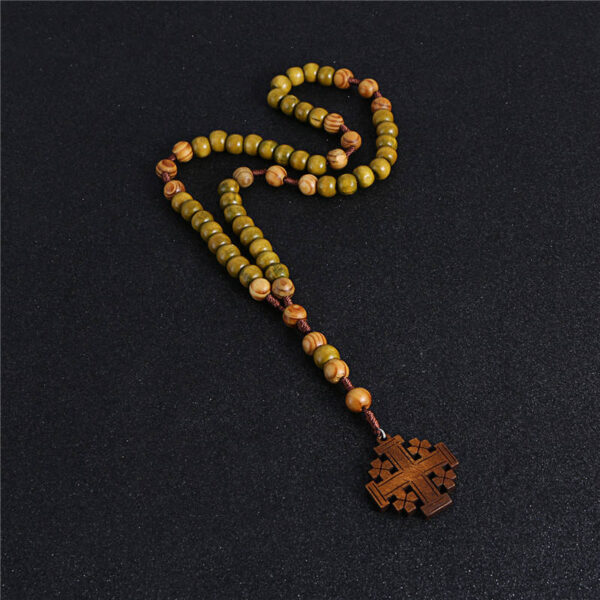 24bc10cfa7aa1bb839ad31677bc1f106_H2608a5d21fc3491fae0b6befea4d888dA_avif=close&webp=close KOMi Vintage Wooden Rosary Beaded Jesus Wooden Cross Pendant with Jerusalem Necklace for Women Men Fashion Religious Jewelry
