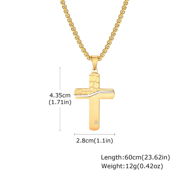 253743382b1b3c39e74340aa3ad9a9a0_H6bf20dd3ce4640179eeb58c20855d693A_avif=close&webp=close KOMI 24 Inch Cross Necklace for Men Silver Black Gold Stainless Steel Cracked Cross Pendant Necklace Baptism Religious Gifts