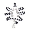 2024 Komi Christian Religion Black Beads Cross Jewelry Ornaments Beaded Rosary of the Seven Dolors Necklace