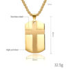 KOMI Stainless Steel Cross Necklace for Men Women Jewelry Gold Dog-Tags Tags Cross Pendant Necklace for Boys Girls Gift