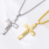 KOMI Stainless Steel Jesus Cross Necklace Men's Necklace 18K Fashion Titanium Steel Cross Pendant Necklaces for Religious Prayer