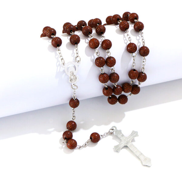 Komi Religious Rosary Necklace Beads 8mm Rosary Bead Cross Pendant Necklace Religious Jewelry Accessories Wholesale Necklaces /