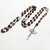 KOMI St. Benedict Medal Beads Linking 8mm Crystal Beaded Rosary Necklace Jesus Cross Pendant Necklace for Religious Prayer Gifts