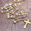 2a4e82fcc6850f8a851b03686f844f3c_H04f820b2948740f9850dbc425a403f8a7_avif=close&webp=close Rosary Gold Alloy Beads + Glass Crystal Rosary Beads Saint Mary Center Medal Jesus Cross Necklace Chain Religious Jewelry