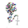 2c3db056a93fe8b2850db8aaec4e77b9_Hcbacb189aa084475a9a46d081702f9b13_avif=close&webp=close 8mm Colorful Rose Bead Rosary Alloy Cross Virgin Mary Pendant Christian Catholic Religious Jewelry Necklace
