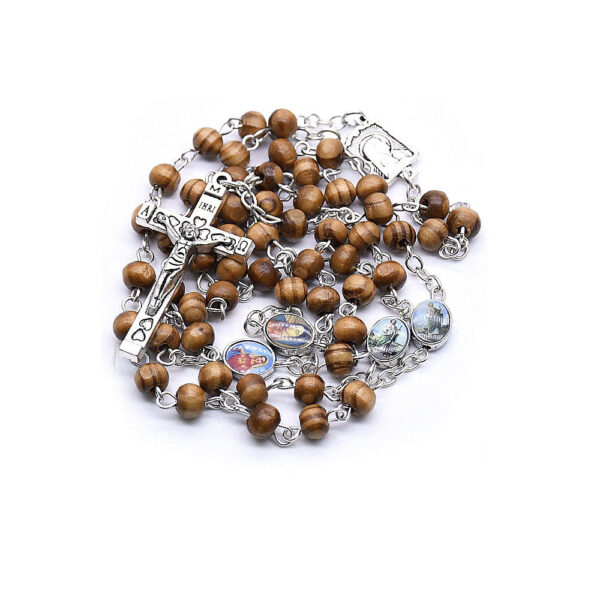 Wholesale Handmade Wooden Gifts Catholic Religious Rosary Jesus Cross Prayer Necklace