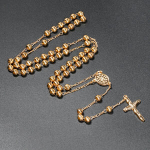 Komi Choker RosaryJewelry Long Tassel Alloy Beads Cross Pendant Prayer Rosary of Virgin Jesus Necklaces Gold Plated Necklace