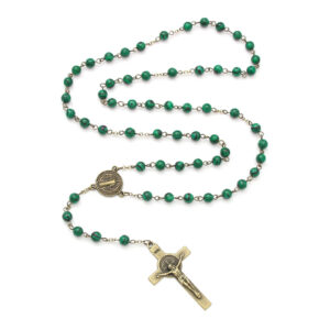 2024 New Religious Jesus Natural Multicolor Stone High Grade Cross Rosary Necklace Religious Jewelry Wholesale Wholesale