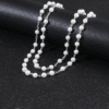 5mm ABS Acrylic White Peal Handmade Cross Religious Necklace Rosary Catholic Jesus Christ Jewelry Gift R-201