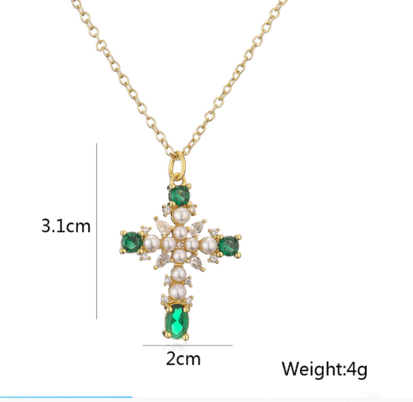 3053d274e06d562a952bdc8df29ec407_H580ea8bc288e49179a0356e7cf390074E_avif=close&webp=close 18k Gold Planted Stainless Steel Rose Faith Jesus Cross Charm Choker Necklace Pendant Zircon Cross Necklace Jewelry